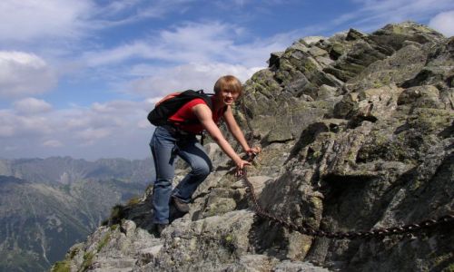 Zdjecie POLSKA / Tatry Wysokie / Rysy / acuch na szczycie