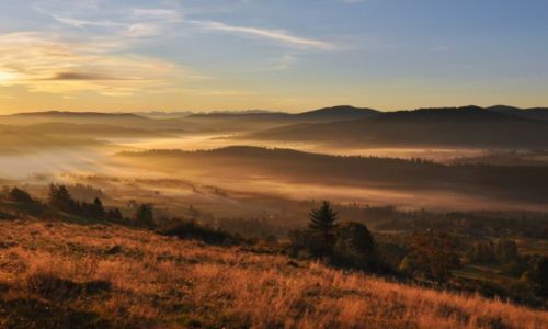 Zdjecie POLSKA / lskie / Hala Ochodzita / Beskid o poranku