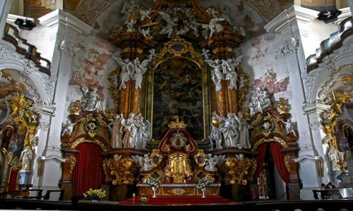 Zdjecie POLSKA / Krzeszw / bazylika Wniebowzicia Matki Boej Otarz gwny.  / ....
