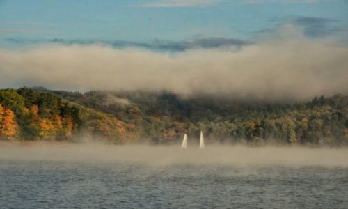 Zdjecie POLSKA / Bieszczady / Jezioro Soliskie / agle o wicie