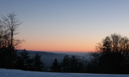 Zdjcie POLSKA / Beskid Sdecki / trasa narciarska na Jaworzynie / Zmierzch