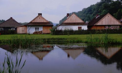 Zdjecie POLSKA / Podkarpackie / Muzeum Budownictwa Ludowego w Sanoku / W deszczu