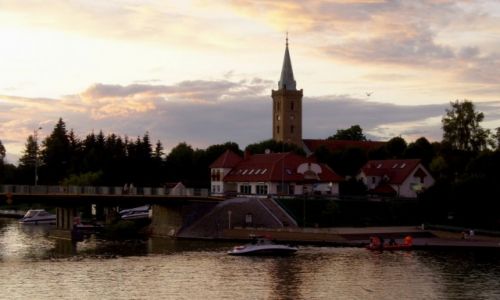 Zdjcie POLSKA / Warmia-Mazury / Mikoajki / Widok na Mikołajki przed zachodem słońca