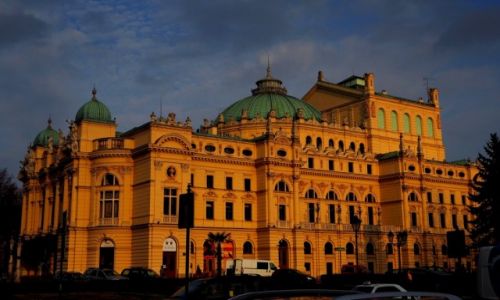 Zdjcie POLSKA / Maopolska / Krakw, Teatr im. Juliusza Sowackiego / listopadowy zmierzch...