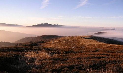 Zdjecie POLSKA / podkarpacie / widok z Bukowego Berda / Bieszczady_inwersja powietrza