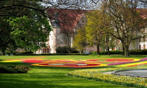 Zdjecie POLSKA / Wielkopolska / Pozna, park przed Teatrem Wielkim / rower z kwiatw?