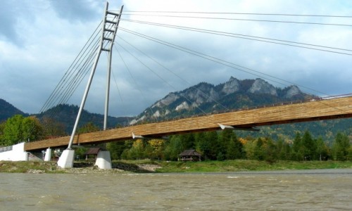 Zdjecie POLSKA / maoposkie / Dunajec / Most wiszcy nad rzek