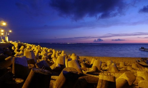 Zdjęcie POLSKA / Województwo Pomorskie / Nabrzeże na Helu / Hel by night