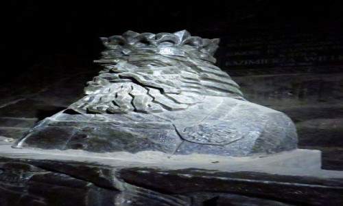 Zdjcie POLSKA / Maopolska / Wieliczka / kopalnia soli - popiersie Kazimierza Wielkiego
