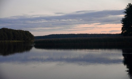 Zdjęcie POLSKA / Wigierski Park Narodowy / Jezioro Wigry / Zmierzch nad jeziorem