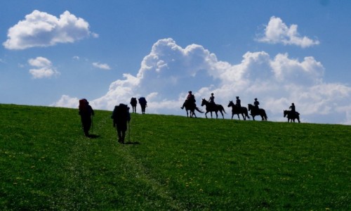 Zdjecie POLSKA / wojewdztwo maopolskie / Pieniny / spotkanie na szlaku