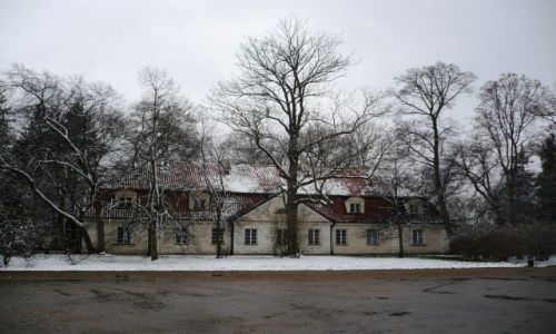Zdjecie POLSKA / Mazowsze / Nieborow / w sniegowej szacie...