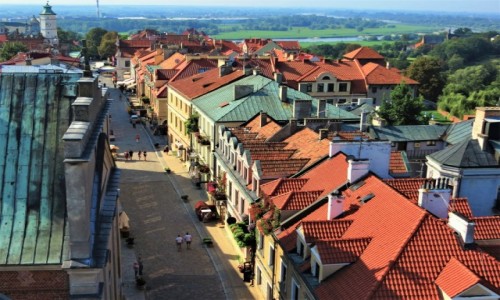 Zdjecie POLSKA / woj. witokrzyskie / Sandomierz, widok z Bramy Opatowskiej / Sandomierz...