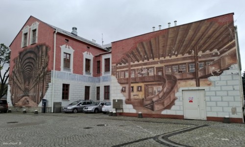Zdjecie POLSKA / woj.lskie. / Ustro. / Ustroski Mural.
