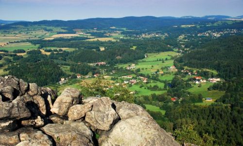 Zdjecie POLSKA / Dolny Śląsk / Góry Sokole, Sokolik / Panorama z Sokolika dla Qmoszki 1