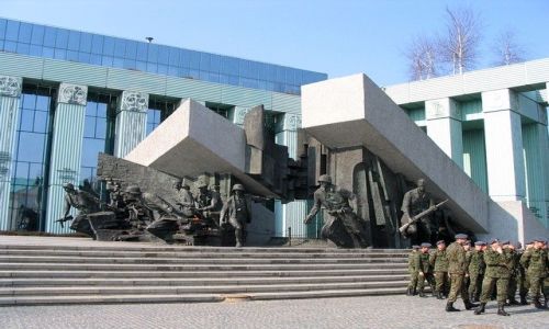 Zdjecie POLSKA / MAZOWSZE / WARSZAWA -  Plac Krasiskich / Pomnik Powstania Warszawskiego - 5 kwietnia