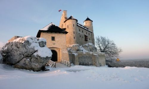 Zdjecie POLSKA / Jura Krakowsko-Czstochowska / Bobolice / Zamek Bobolice zim