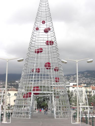 Zdjęcia: Madeira - Funchal, Choinka na molo w mieście Funchal, PORTUGALIA Zdjęcia: Madeira - Funchal, Choinka na molo w mieście Funchal, PORTUGALIA