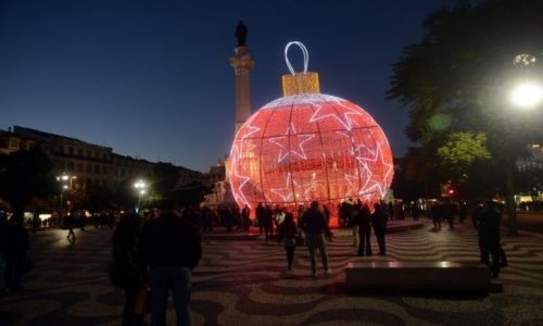 PORTUGALIA / Lisboa / Lizbona / Świąteczne oświetlenie Lizbony