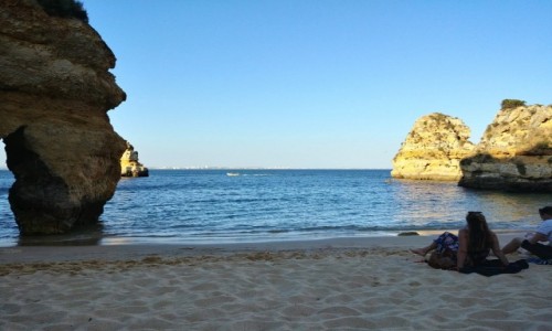 Zdjecie PORTUGALIA / Algarve / Lagos / Praia do Camilo wieczorem