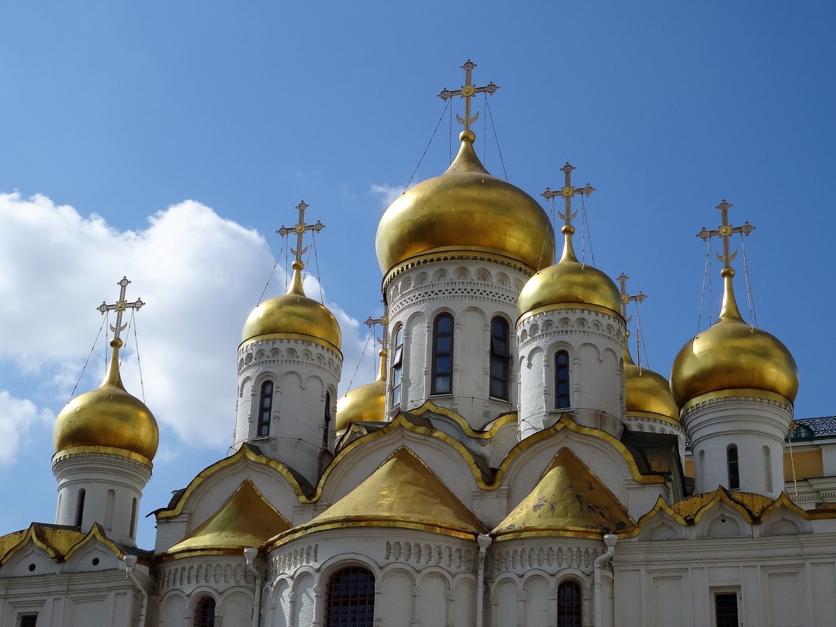 Zdjęcia: Kreml - Sobór Zwiastowania, Moskwa, Kopuły i kopułki, ROSJA Zdjęcia: Kreml - Sobór Zwiastowania, Moskwa, Kopuły i kopułki, ROSJA