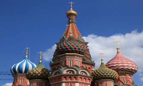 Zdjęcie ROSJA / Moskwa / Kreml / Kopuły Soboru Wasyla Błogosławionego