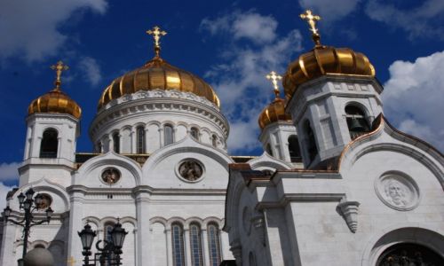 Zdjecie ROSJA / Moskwa / nad rzek Moskw / Katedra Chrystusa Zbawiciela