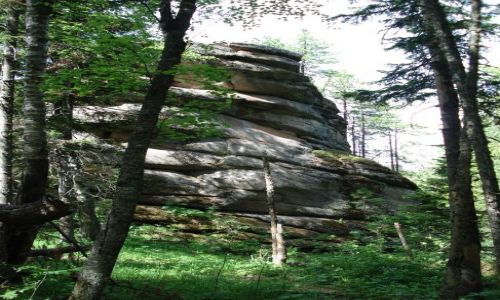Zdjęcie ROSJA / Krasnojarsk, Syberia / rezerwat Krasnojarskie Stołby / Krasnojarskie Stołby - formy skalne