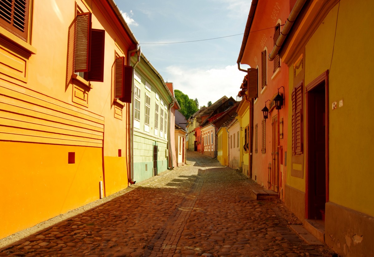 Zdjęcia: Sighishoara, Transylwania, Kolorowa uliczka, RUMUNIA Zdjęcia: Sighishoara, Transylwania, Kolorowa uliczka, RUMUNIA
