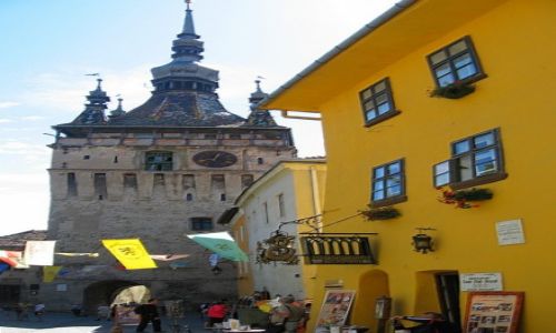 Zdjecie RUMUNIA / Transylwania / Sighisoara / Wiea zegarowa i dom Drakuli