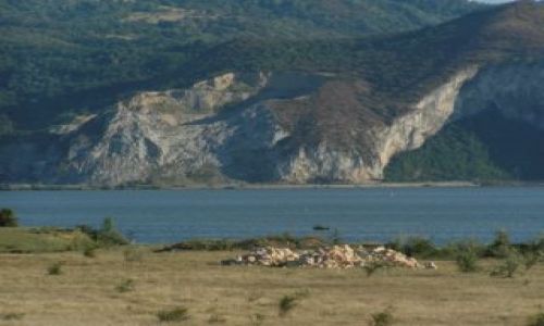 Zdjęcie RUMUNIA / Przełom Dunaju / Moldova Neu / Serbski brzeg w złotych kolorach Słońca