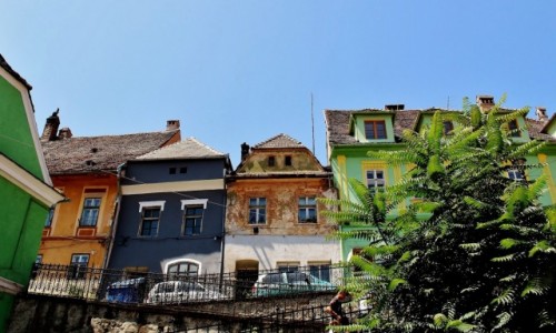 Zdjecie RUMUNIA / Siedmiogrd / Sighișoara / Kolorowe kamieniczki