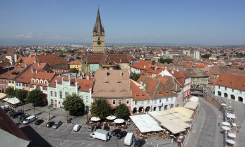 Zdjęcie RUMUNIA / Siedmiogród / Sibiu / Widok na stare miasto w Sybinie