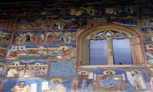 Zdjęcie RUMUNIA / Bukowina / monastyr w Voronet / żywoty świętych