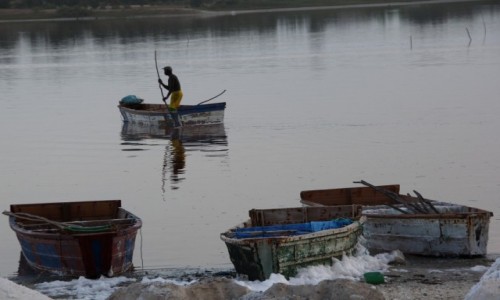 Zdjcie SENEGAL / Pnocny Senegal / Lac Rose / Na pow...soli
