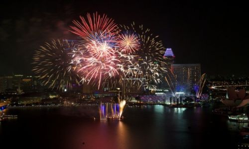 Zdjecie SINGAPUR / Marina Bay / Singapore / Konkurs - Spenione Marzenia, Fajerwerki w Singapore