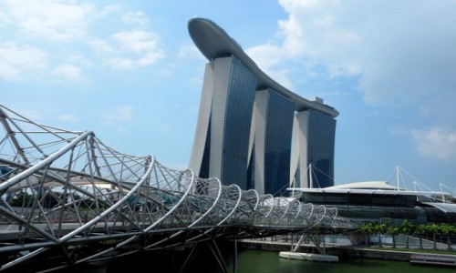 Zdjcie SINGAPUR / pd -wsch Azja / Marina Bay / Helix Bridge