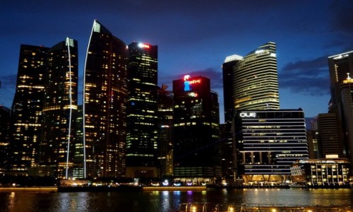 Zdjcie SINGAPUR / pd -wsch Azja / Marina Bay / By night