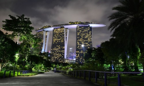 Zdjcie SINGAPUR / -Marina Sands / Gardens by the Bay / Singapur noc
