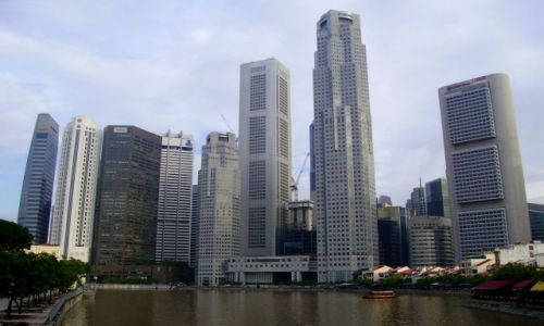 Zdjecie SINGAPUR / Singapore / Singapore / widok na Down Town od strony rzeki Singapore River