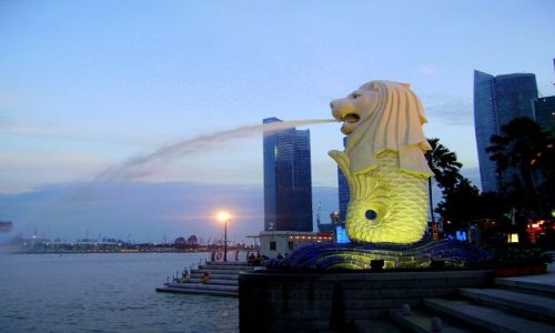 Zdjcie SINGAPUR / Singapore / Singapore Bay / Merilion - symbol Singapuru