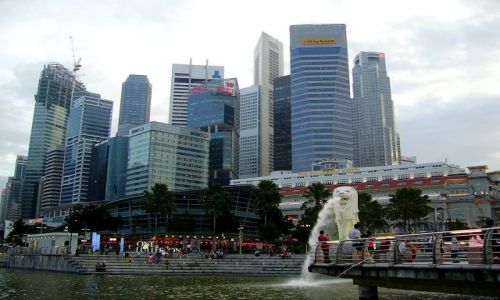 Zdjcie SINGAPUR / Singapore / Singapore Bay / widok z Singapore Bay