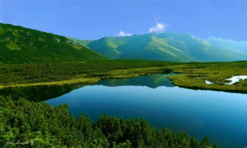 Zdjecie SOWACJA / Wielki Biay Staw Kiemarski. / Dolina Biaych Staww. / Nad Strgacznikiem (Trojrohe pleso)1611 m.