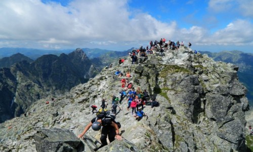 Zdjecie SOWACJA / Wysokie Tatry. / Szczyt Sowackich Rysw 2503 m. / Oblone Polskie Rysy ze Sowackich Rysw.