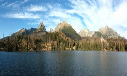 Zdjecie SOWACJA / Wysokie Tatry. / Szczyrbski Staw 1346 m. / Dua Panorama z romantycznego miejsca.