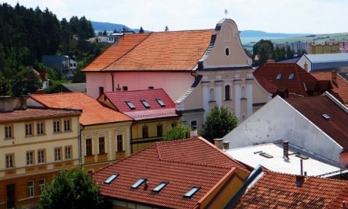 Zdjcie SOWACJA / Spisz / Kiemark / dachy Kiemarku widok z murw zamku