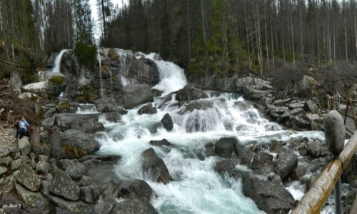 Zdjcie SOWACJA / Wysokie Tatry. / Wodospady Zimnej Wody. / Wodospady Zimnej Wody - Wodospad Wielki z dou.