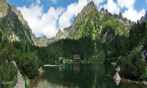 Zdjcie SOWACJA / Wysokie Tatry. / Popradzki Staw. / Nad Popradzkim Stawem - Panorama.