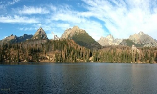 Zdjecie SOWACJA / Wysokie Tatry. / Szczyrbskie Pleso. / Panorama - Szczyrbski Staw w listopadzie.