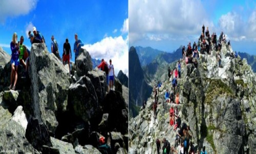 Zdjcie SOWACJA / Wysokie Tatry. / Rysy 2503 m. / Porwnanie TOKU na Rysach Sowackich i Polskich.